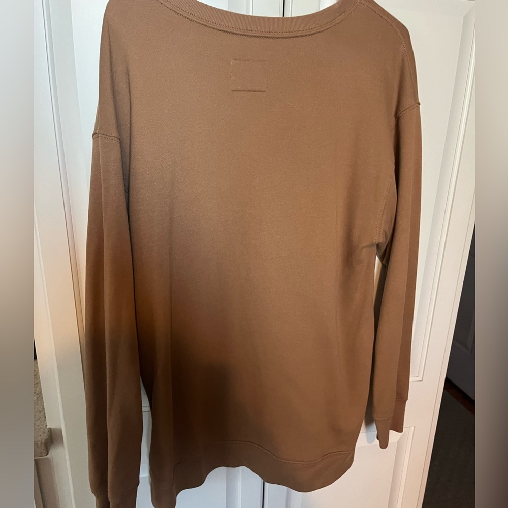 Abercrombie & Fitch Tan Crew Neck Sweatshirt Women’s Large - Picture 2 of 5